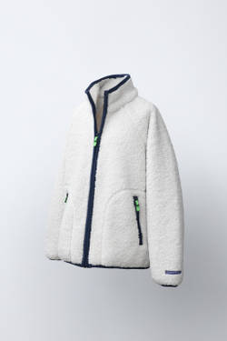 ZARA КУРТКА ИЗ ИСКУССТВЕННОЙ ОВЧИНЫ, ЭКРЮ