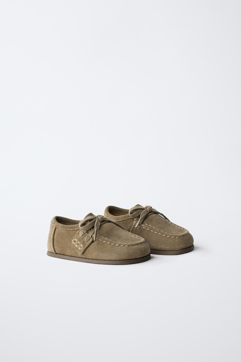 ZARA КОЖАНЫЕ ТОПСАЙДЕРЫ BAREFOOT, ЗЕЛЕНЫЙ ХАКИ