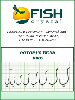 Крючок рыболовный OCTOPUS BEAK 11007 №12