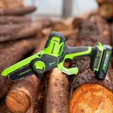 Цепная мини пила аккумуляторная Greenworks Арт. 2008207UA, 24V, 10см, c 1хАКБ 2Ач и ЗУ — фото 4