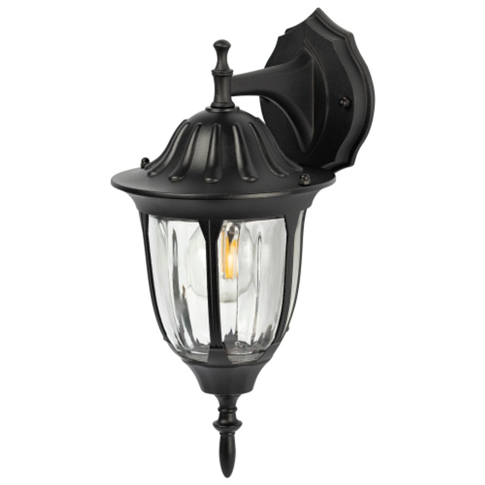 Светильник уличный настенный ЭРА «Галатея» GBW-105-1-BL-0380 230В Е27 IP54 чёрный вниз | Садово-парковые светильники