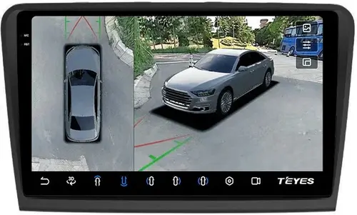 Магнитола для Skoda Superb 2008-2014 B6 - Teyes CC3-2K-360 на Android 10, Быстрая, 2K QLED, CarPlay, 4G SIM-слот, 4 камеры в комплекте