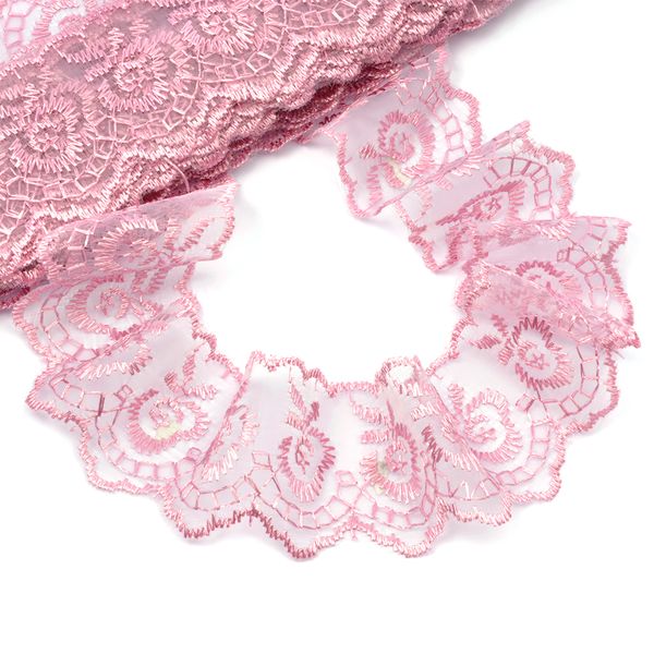 Кружево шитьё натуральный хлопок 90 мм / 13.71 метра, арт.6298E, цв.01 белый