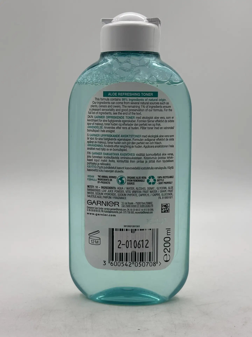 Garnier Skin Active Aloe освежающий тоник для нормальной и комбинированной кожи 200 мл (из Финляндии)