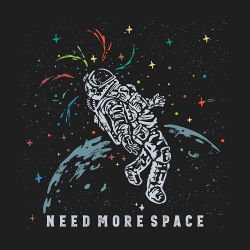 принт PewPewCat Open space черный