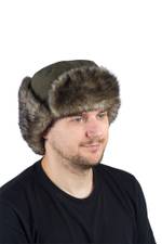 Шапка ушанка Скандинавия / мембрана / 10000 / олива