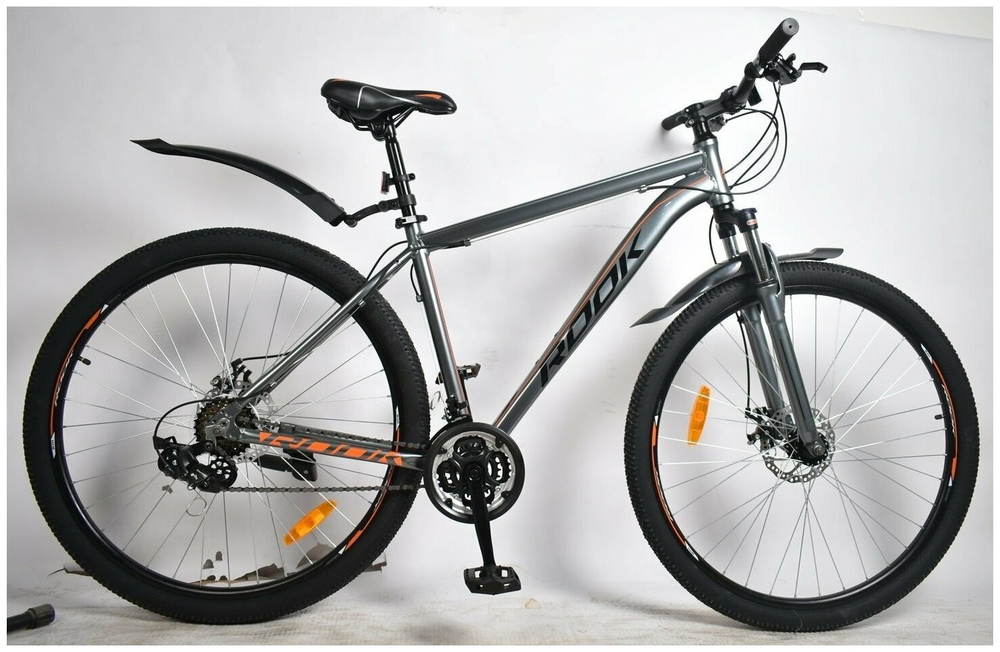 Горный велосипед Rook MA291D 29" (Рама: one size (Рост: 155-185 см), Цвет: серый/оранжевый)