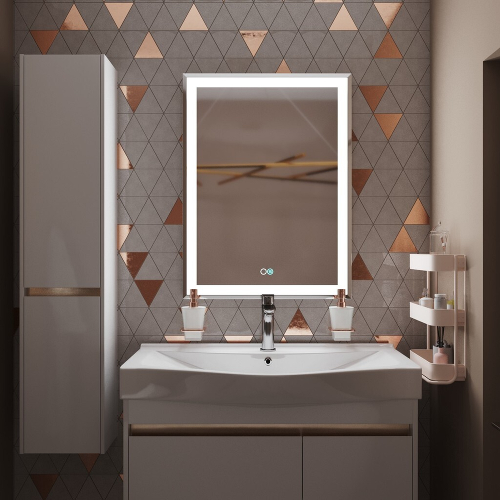 Зеркало MIXLINE "Минио-2" 600*800 (ШВ) сенсорный выключатель, светодиодная подсветка + подогрев