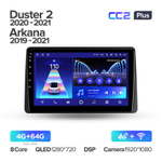 Teyes CC2 Plus 10.2" для Renault Duster, Arkana 2020-2021