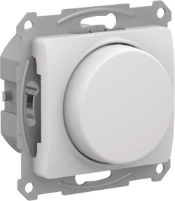 GLOSSA СВЕТОРЕГУЛЯТОР (диммер) поворотно-нажимной, LED, RC, 400Вт, механизм, БЕЛЫЙ