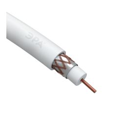 ЭРА Кабель коаксиальный RG-6U, 75 Ом, Cu/(оплётка Cu 64%), PVC, цвет белый, бухта 100 м | 