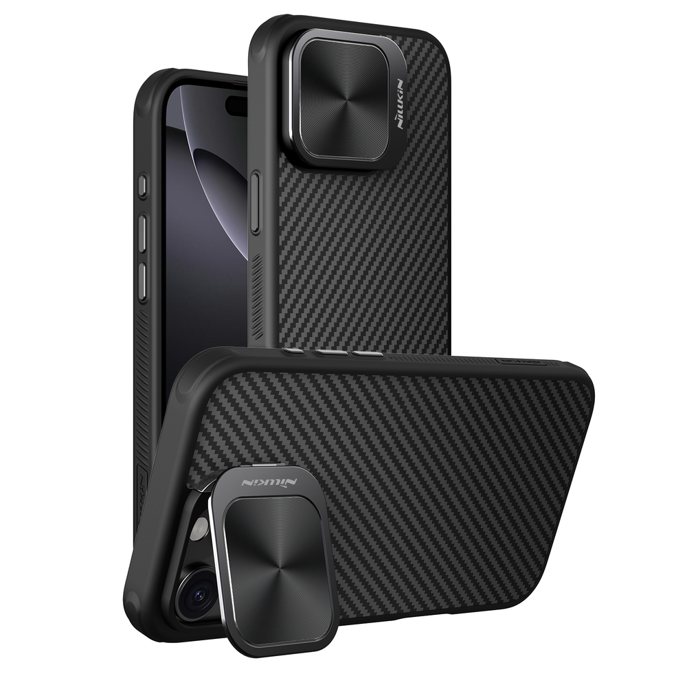 Чехол от Nillkin из арамидного карбона (кевлар) для iPhone 16 Pro, серия CarboProp Magnetic Case, с поддержкой беспроводной зарядки