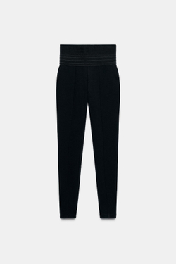 ZARA ЛЕГИНСЫ С ШИРОКИМ ПОЯСОМ, ЧЕРНЫЙ