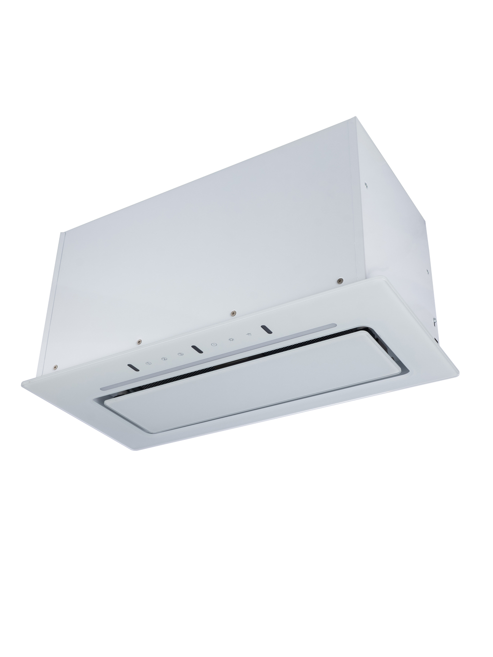 Вытяжка кухонная MACBI Ledy-60GT (WHITE) белый, D150мм,1200м3/ч, полновстраиваемая, мотор 230Ватт, стекло 60см, управл. сенсорное + управл. жестами