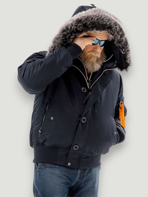 Куртка бомбер зимний Apolloget N-2B Gimalai (т.синий/оранж - blue/orange)