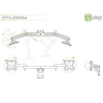 ErgoFount BTFS-202WSlat Крепление на перегородку для 2 мониторов диагональю до 24'' с шарнирными двухколенными вылетами. Цвет - серебристый