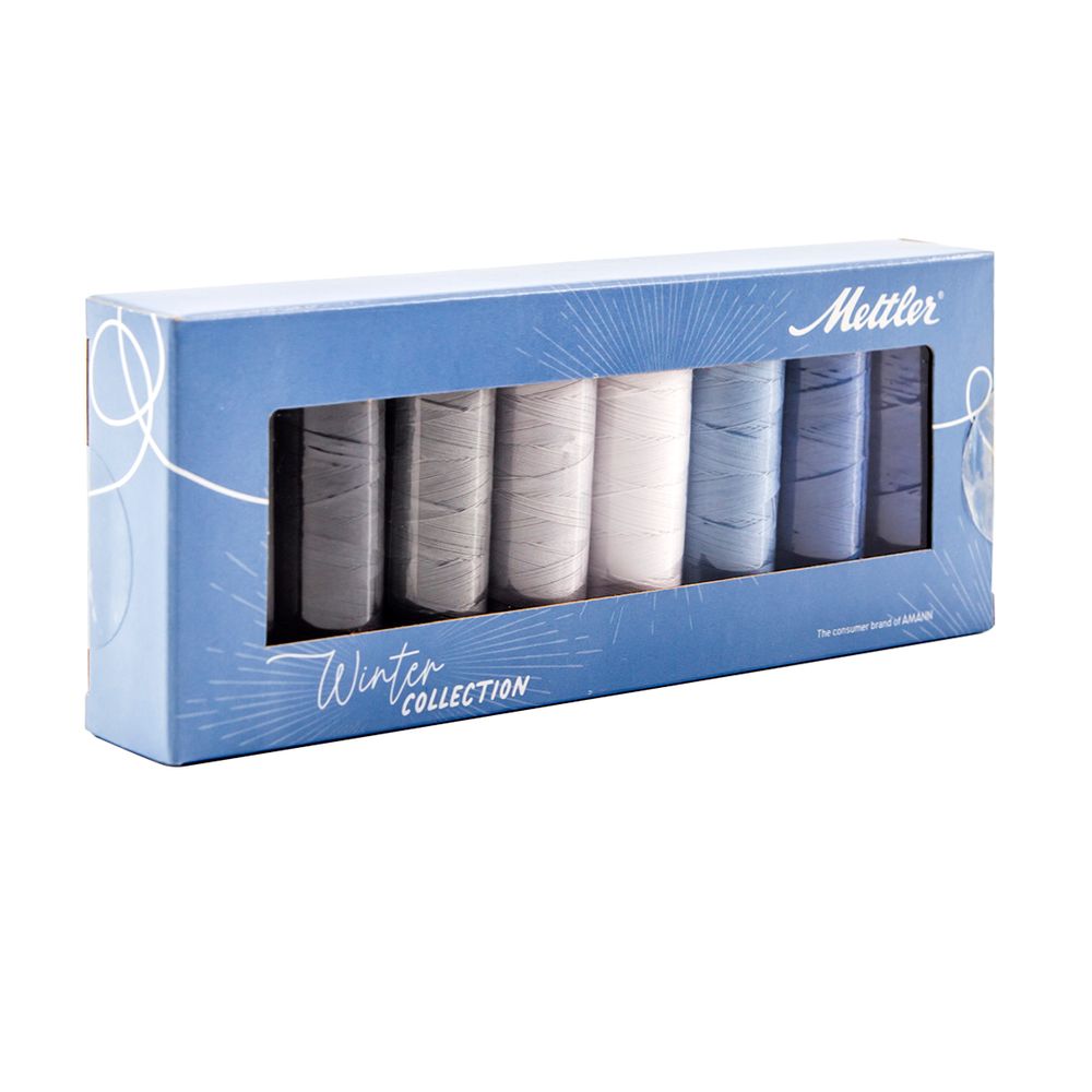 Нитки швейные (набор) Silk Finish Оттенки Зимы в подарочной упаковке, 8 катушек, 1 упак Нитки швейные (набор) Silk Finish Оттенки Зимы в подарочной упаковке, 8 катушек, 1 упак