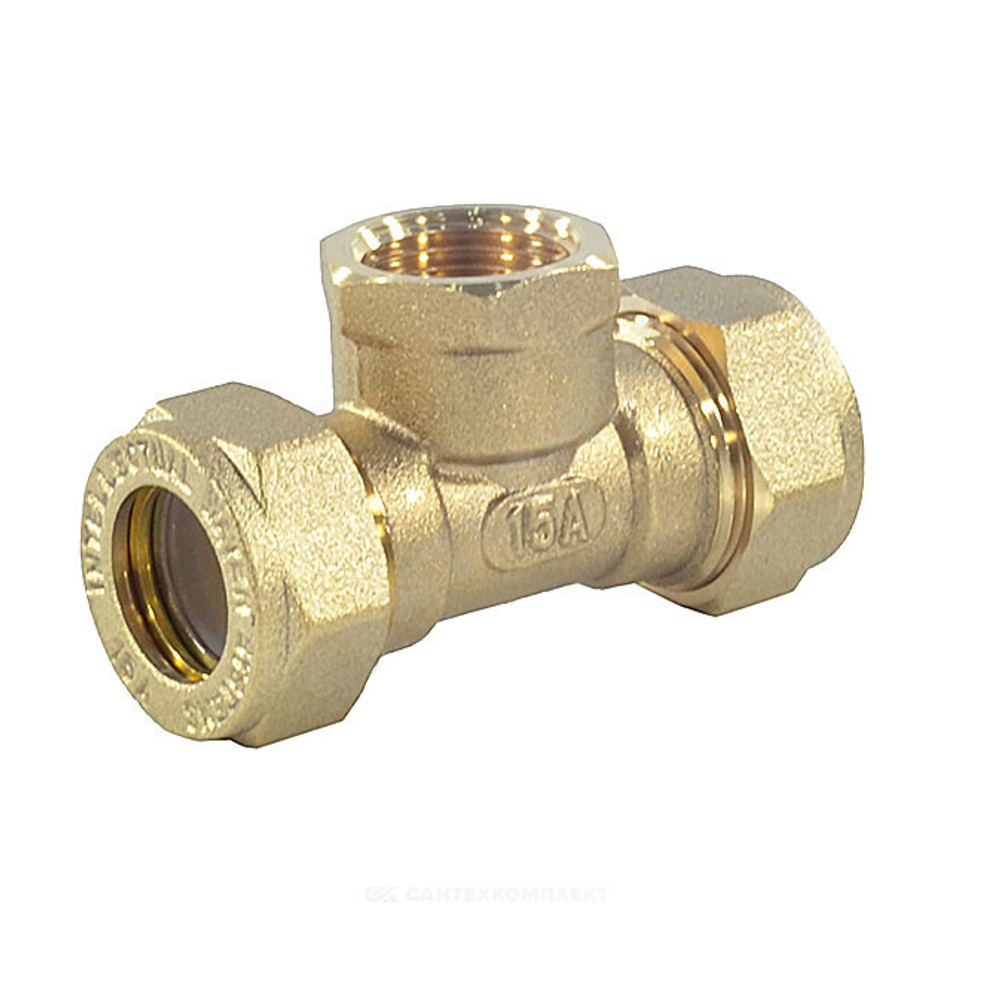 Тройник латунь 20Aх3/4"х20 обжим/ВР STAHLMANN STFL2003/420BEF