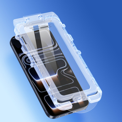 Защитное стекло для iPhone 17 Pro, серия Roga Series от Dux Ducis (комплект с ванночкой для автоматического выравнивания и установки)