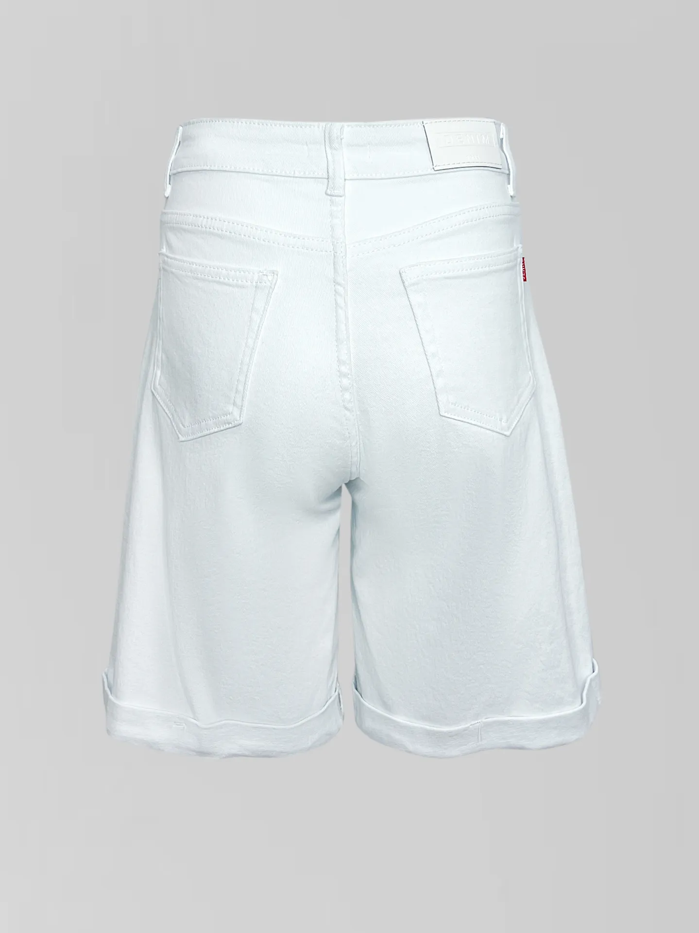 Джинсовые шорты бермуды Denim 9307 однотонные с подворотами