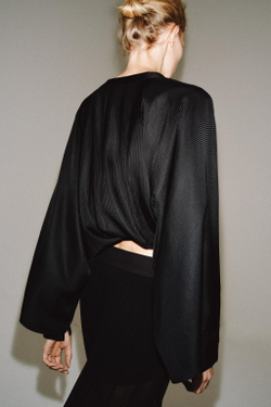 ZARA РУБАШКА С ПОЯСОМ — ZW COLLECTION, ЧЕРНЫЙ
