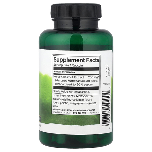 Swanson Vitamins, Экстракт конского каштана, 250 мг, 120 капсул