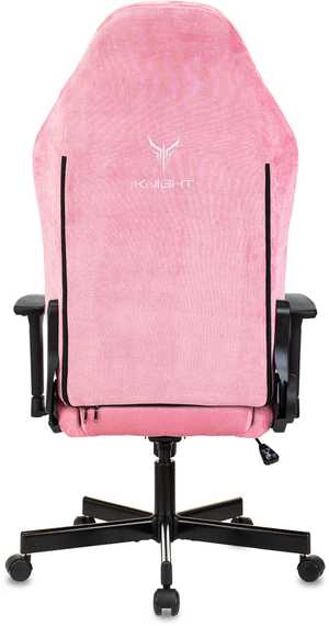 Кресло игровое Knight N1 Fabric розовый Velvet 36 с подголов. крестов. металл