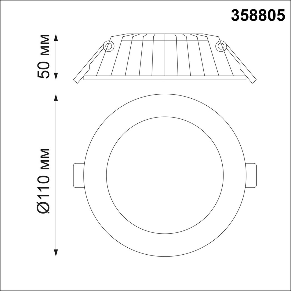 358805 SPOT NT21 556 белый Светильник встраиваемый светодиодный IP20 LED 8W 560Лм 3000K 100-240V GESSO