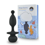 Черная анальная пробка с белым хвостиком Magic Bunny (Цвет: черный с белым)