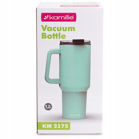 Термокружка 1,2 л. из нержавеющей стали Kamille KM 2175 с трубочкой
