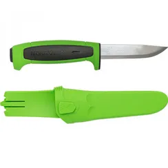 Нож Morakniv Basic 546 нержавеющая сталь, пласт. ручка (зеленая) чер. вставка, 13451