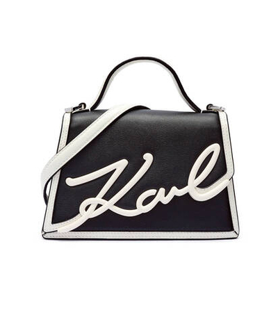 Кожаная сумка-трапеция Karl Lagerfeld - черный(245W3072)