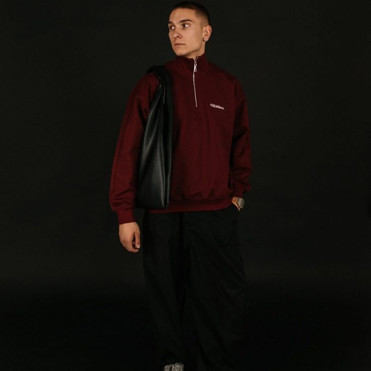 Cвитшот UNIFORM Half-zip Heavy Classic, бордовый