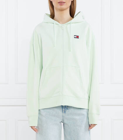 Худи TJW RLX XS BADGE ZIP TRHU Tommy Jeans - зеленый(DW0DW15748)