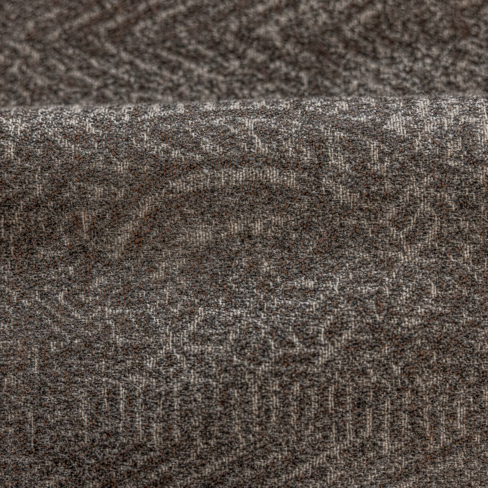 Шерстяная портьерная ткань «Cocoa Tweed» — натуральная шерсть с мелким твидовым переплетением для штор от пола до потолка