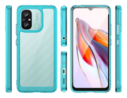 Противоударный чехол с мягкими рамками бирюзового цвета для Xiaomi Redmi 12C, мягкий отклик кнопок