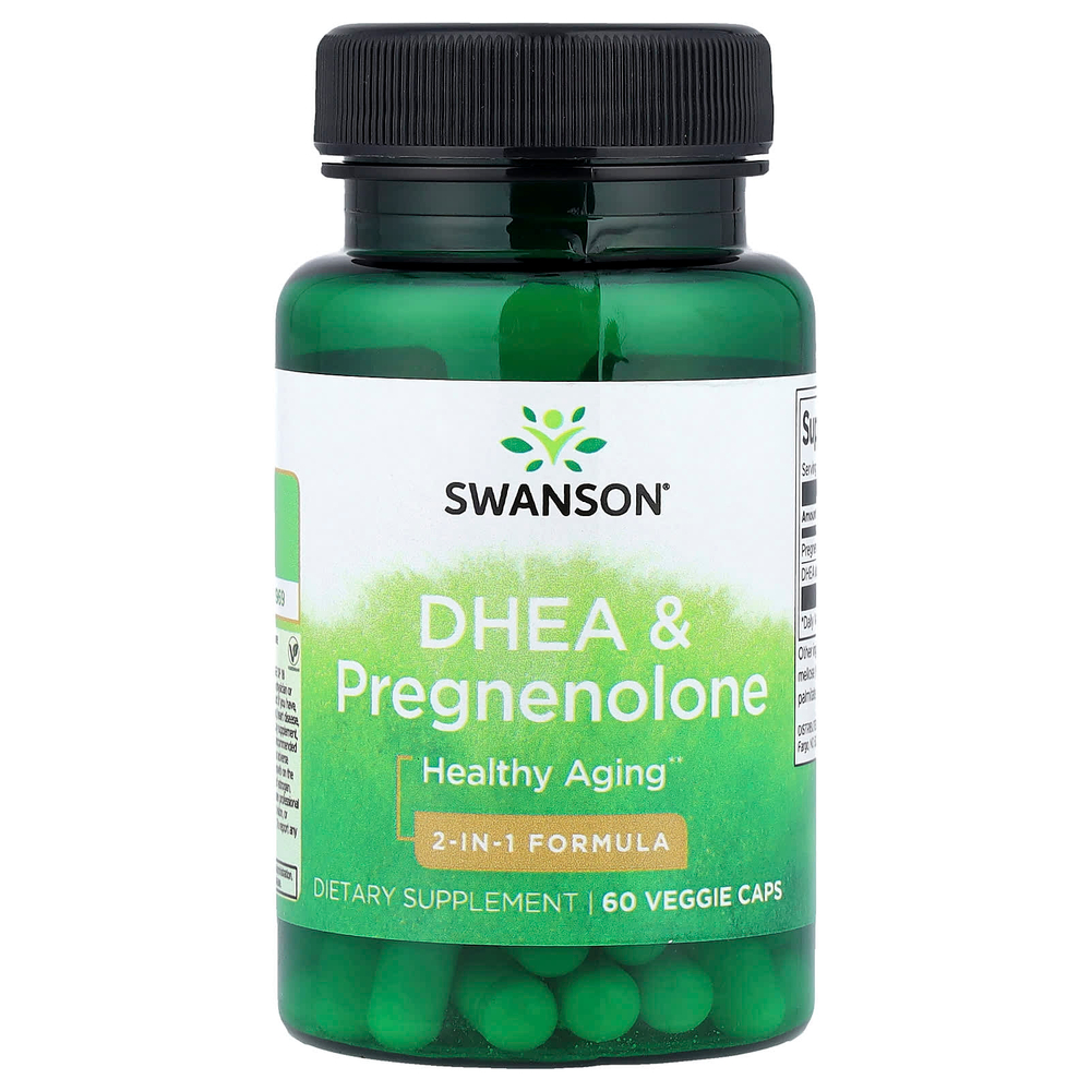 Swanson Vitamins, DHEA и прегненолон, 60 растительных капсул