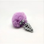 Анальный плаг Alive Fluffy Twist розовый M: 8х3,4 см