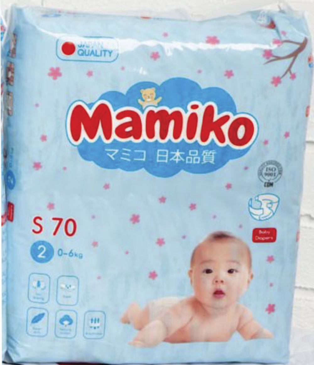 Подгузники Mamiko S (0-6 кг) 70 шт