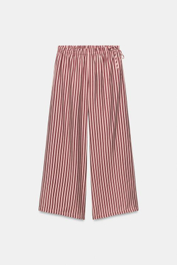 ZARA ШИРОКИЕ БРЮКИ В ПОЛОСКУ, ОТТЕНКИ РОЗОВОГО