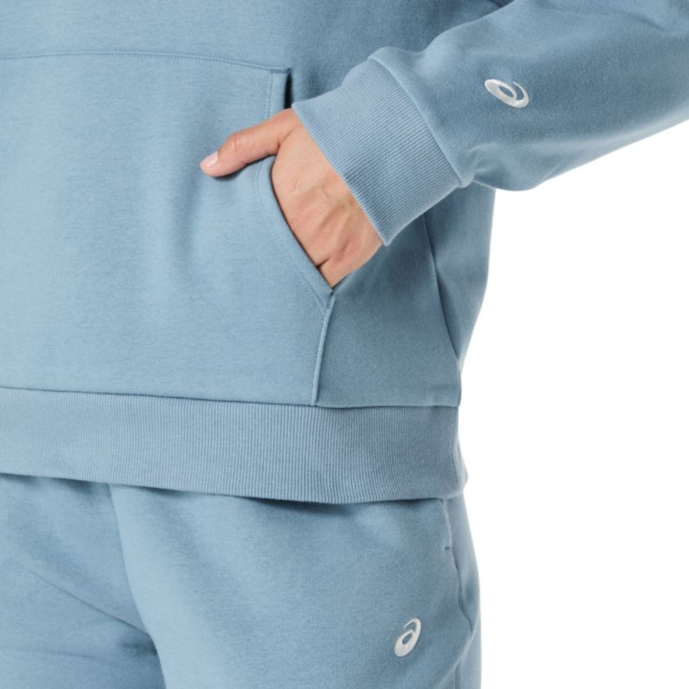 Женская теннисная толстовка Asics Logo Fleece Pullover — saba blue