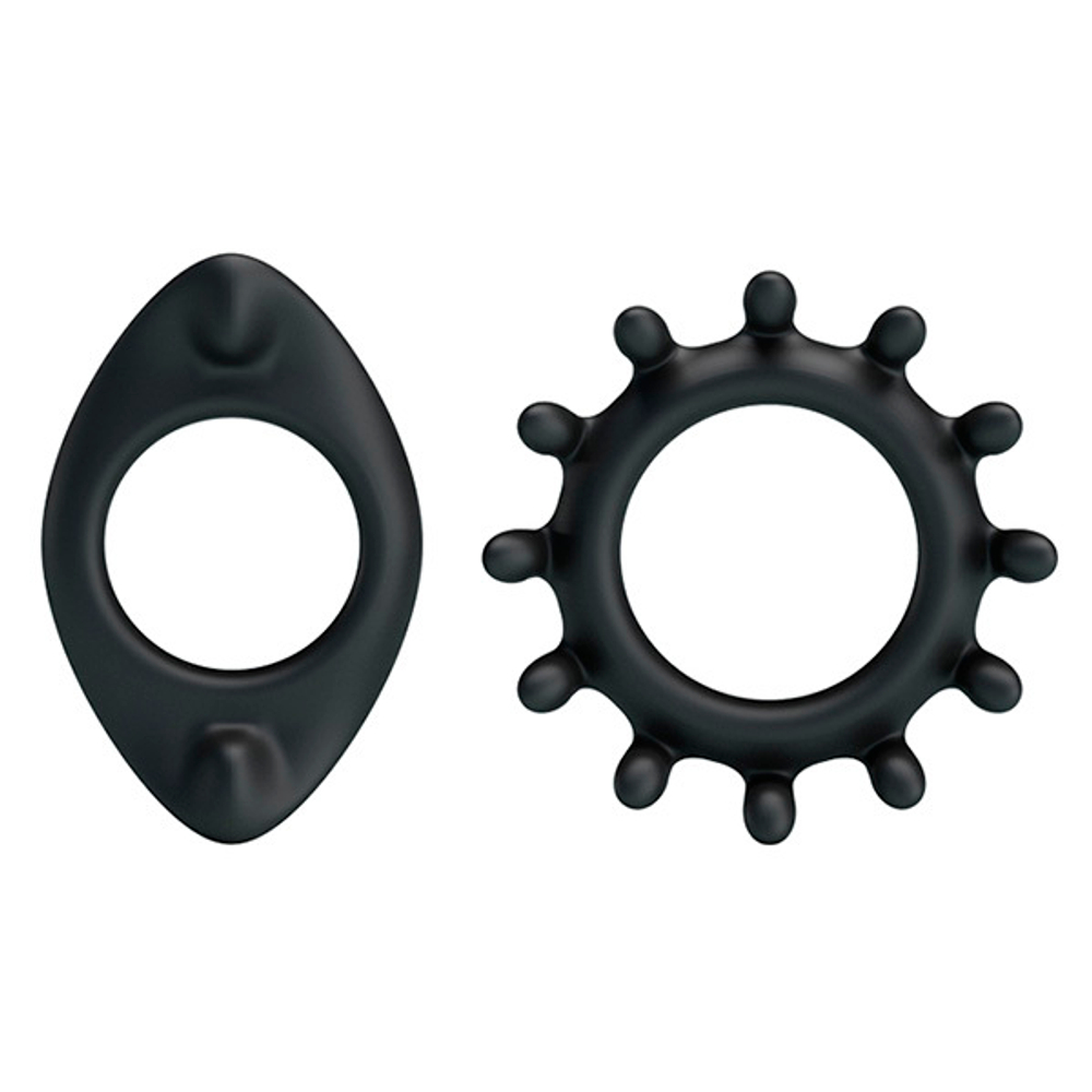 Набор из 2 фигурных эрекционных колец 3,6х5,6см и 5,4см Baile Ring BI-210161