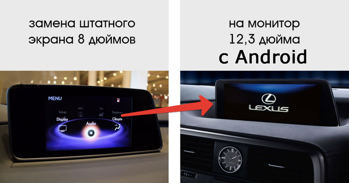 Магнитола для Lexus RX200t, RX300, RX350, RX450h 2015-2019 AL20 (взамен 8" экрана) - Kuberg BNR-16RXQ13 монитор 12.3", Android 13, Быстрая, CarPlay, 4G SIM-слот