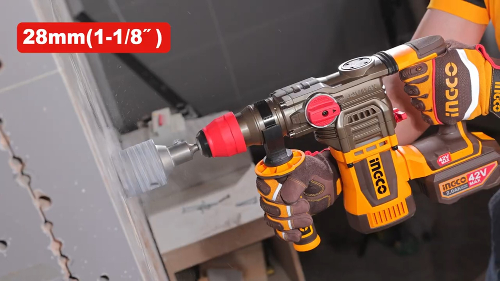 Аккумуляторный бесщеточный перфоратор SDS-Plus INGCO CRHLI422882 INDUSTRIAL 42 В 4.5 Дж