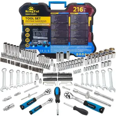 Набор инструментов 216пр. 1/4'', 3/8'', 1/2''(6гр.) KINGTUL KT-38841 EURO