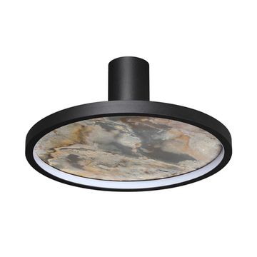 Настенно-потолочный светодиодный светильник 25W 3000К 5078/25L матовый чёрный/серо-бежевый Stoflake Odeon Light