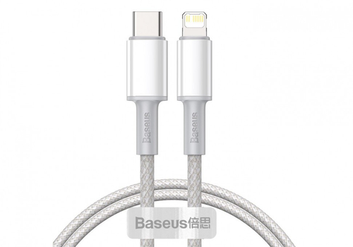 Кабель-зарядка Type-C на Lightning Baseus High Density Braided 20W 1м (CATLGD-02) белый