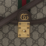 GUCCI Ophidia Canvas With Leather Shoulder Bag, Crossbody Bag, Handbag Small Women"s Ebony/Brown