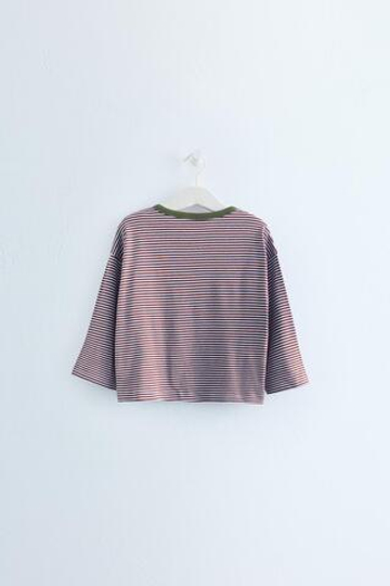 ZARA TIMELESS — ФУТБОЛКА В ПОЛОСКУ С ВОРОТНИКОМ-СТОЙКОЙ, БУРГУНДИ