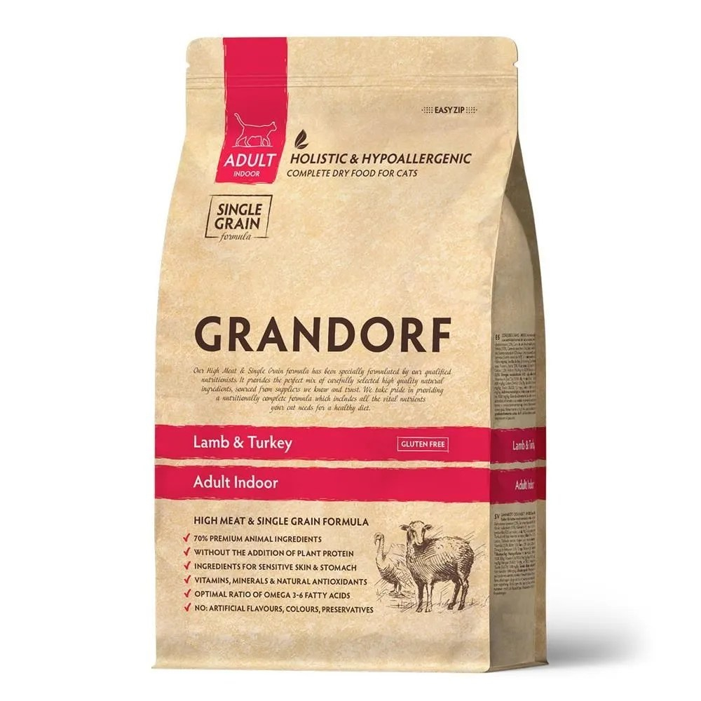Grandorf Adult Indoor Ягненок/индейка для кошек 2 кг